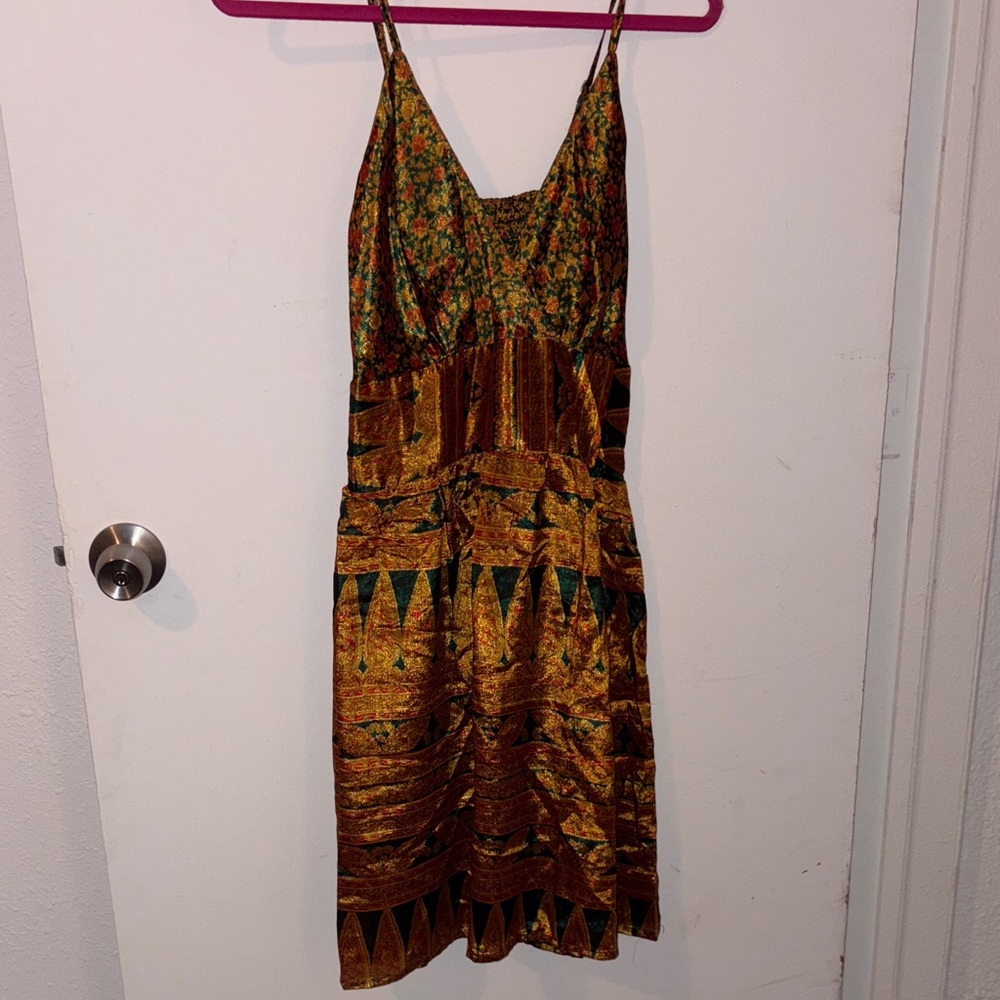 Silk Floral Patterned Dress